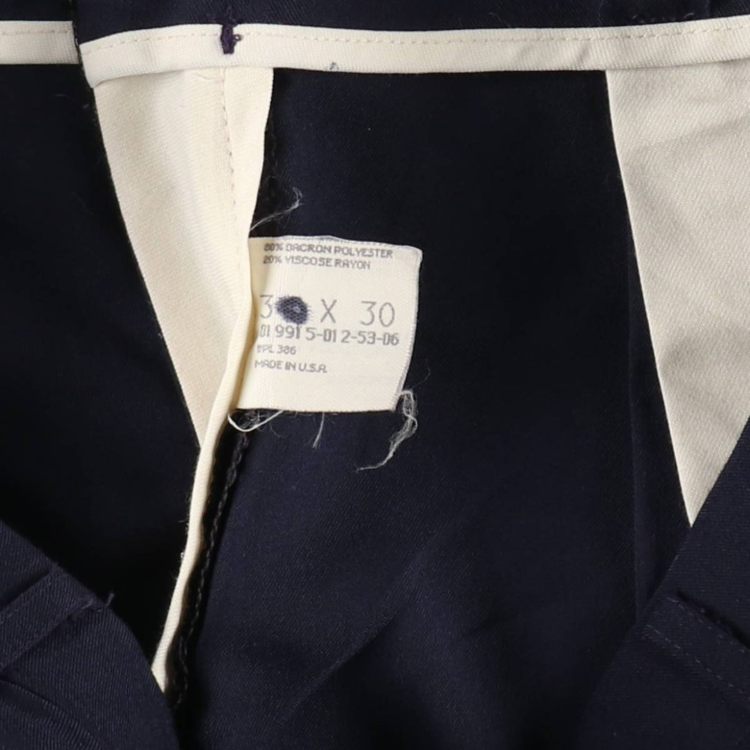 HAGGER GENTLEMAN'S FIT Three-Pleat Slacks Pants, Made in USA, Men's W34 (approx.) polyester navy blue type Vintage Second Hand