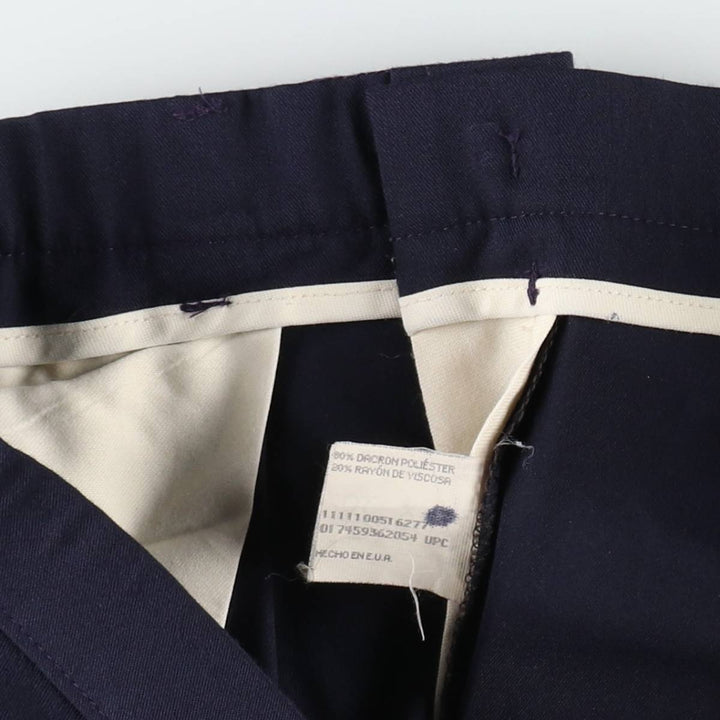 HAGGER GENTLEMAN'S FIT Three-Pleat Slacks Pants, Made in USA, Men's W34 (approx.) polyester navy blue type Vintage Second Hand