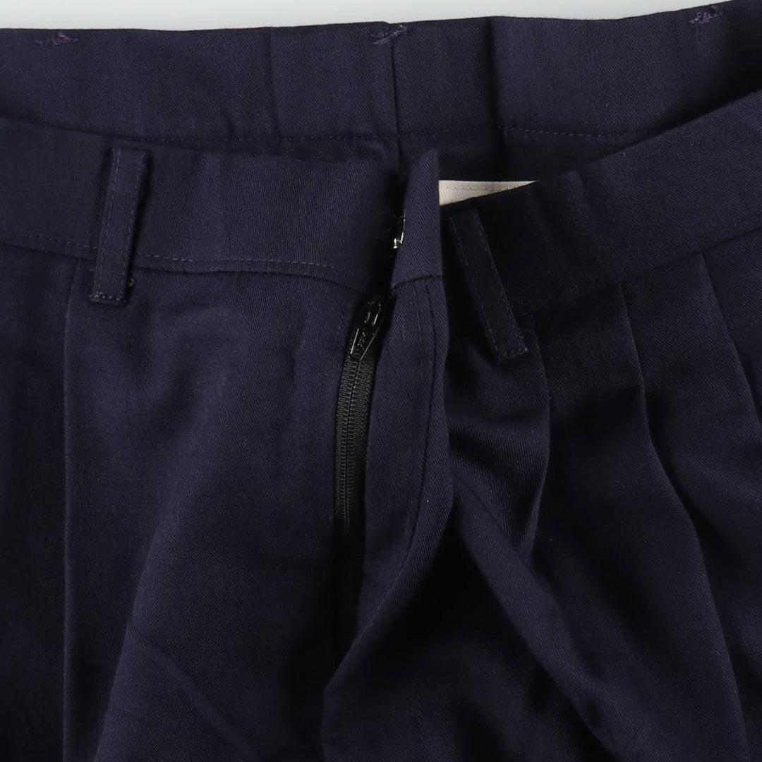 HAGGER GENTLEMAN'S FIT Three-Pleat Slacks Pants, Made in USA, Men's W34 (approx.) polyester navy blue type Vintage Second Hand