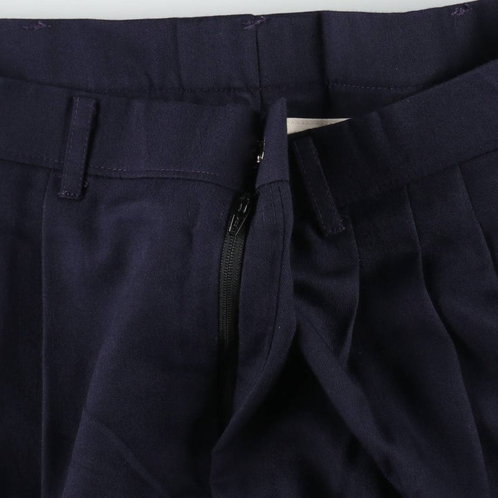 HAGGER GENTLEMAN'S FIT Three-Pleat Slacks Pants, Made in USA, Men's W34 (approx.) polyester navy blue type Vintage Second Hand