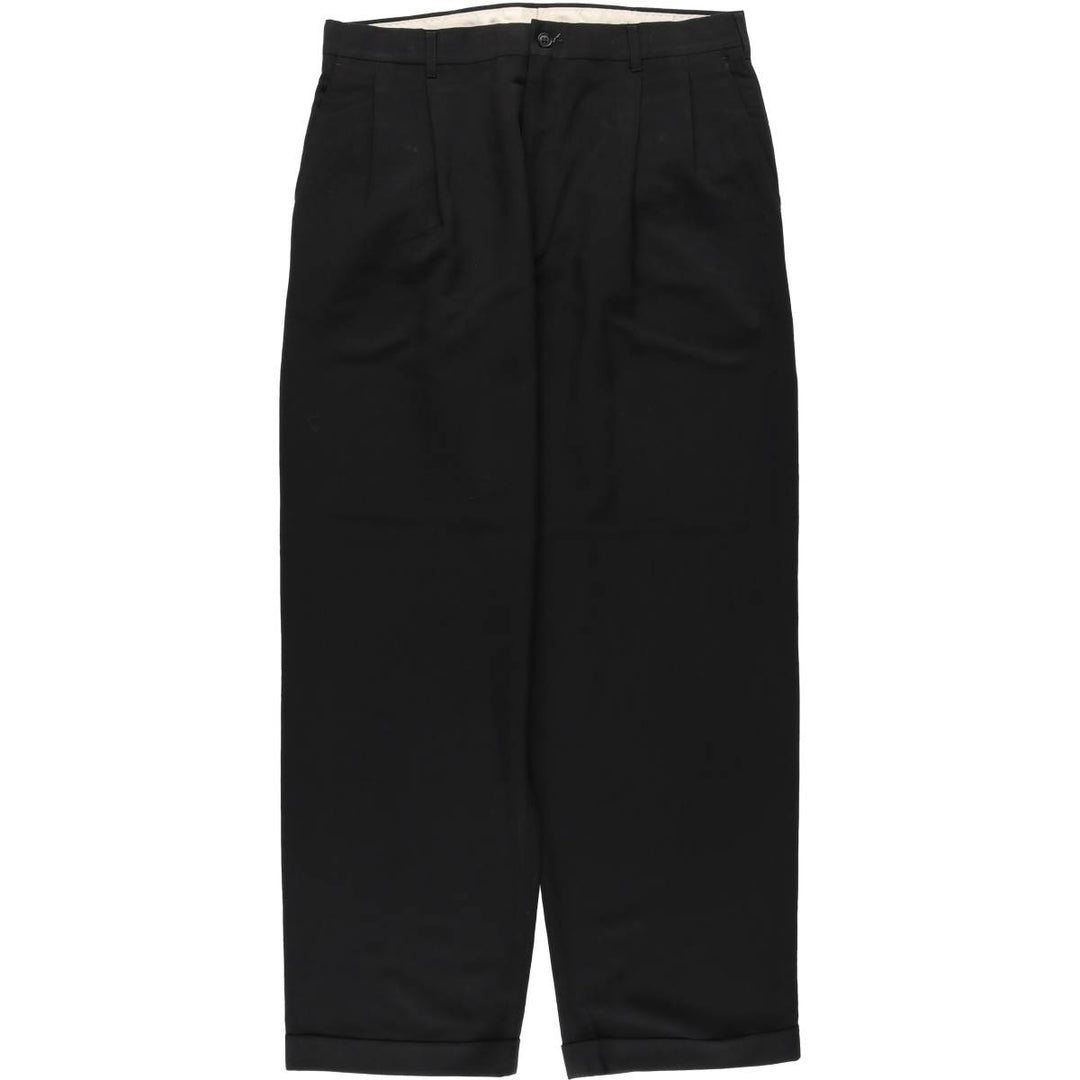 Haggar HAGGER Two-pleat Slacks, Made in USA, Men's, Size W34 polyester black type Vintage Second Hand