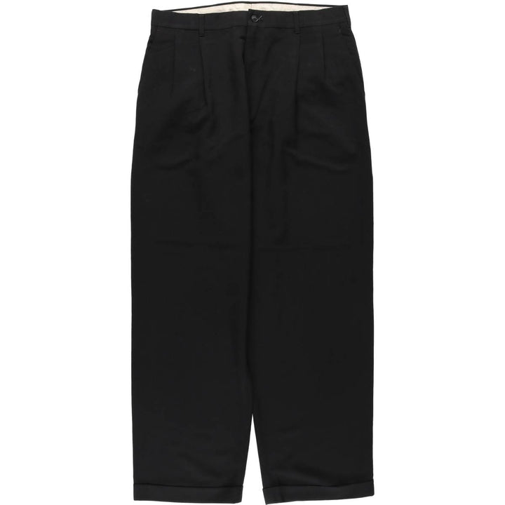 Haggar HAGGER Two-pleat Slacks, Made in USA, Men's, Size W34 polyester black type Vintage Second Hand