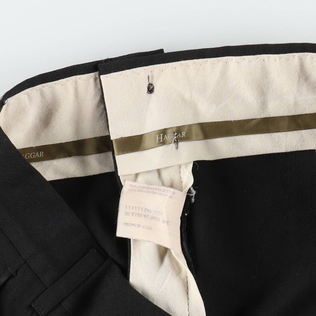 Haggar HAGGER Two-pleat Slacks, Made in USA, Men's, Size W34 polyester black type Vintage Second Hand