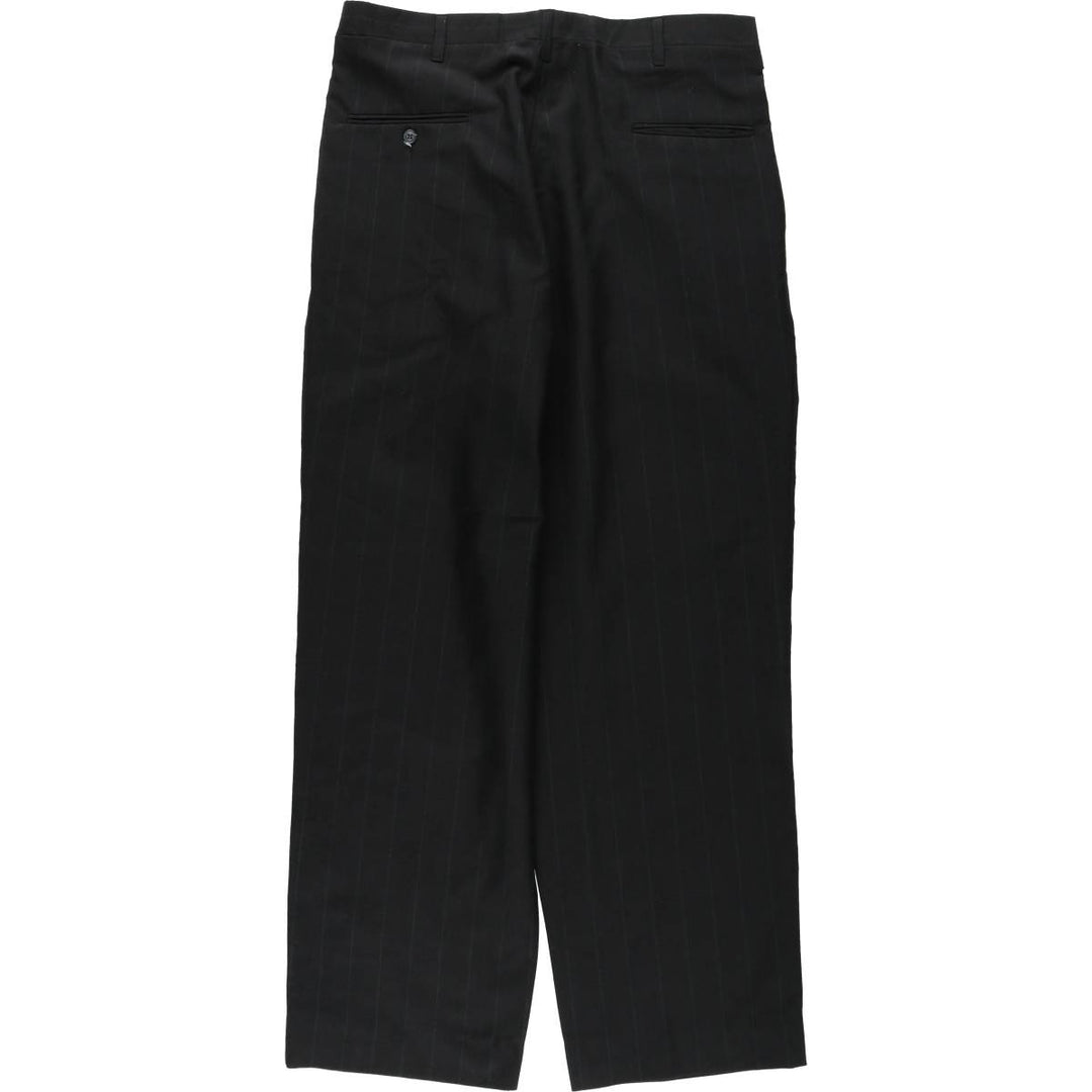 Vintage striped three-pleat slacks, men's size W34. unclear black type Vintage Second Hand
