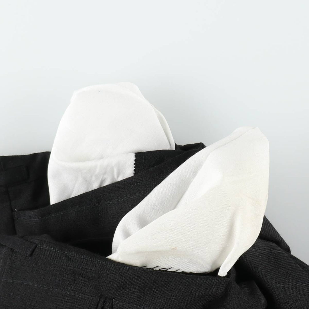 Vintage striped three-pleat slacks, men's size W34. unclear black type Vintage Second Hand