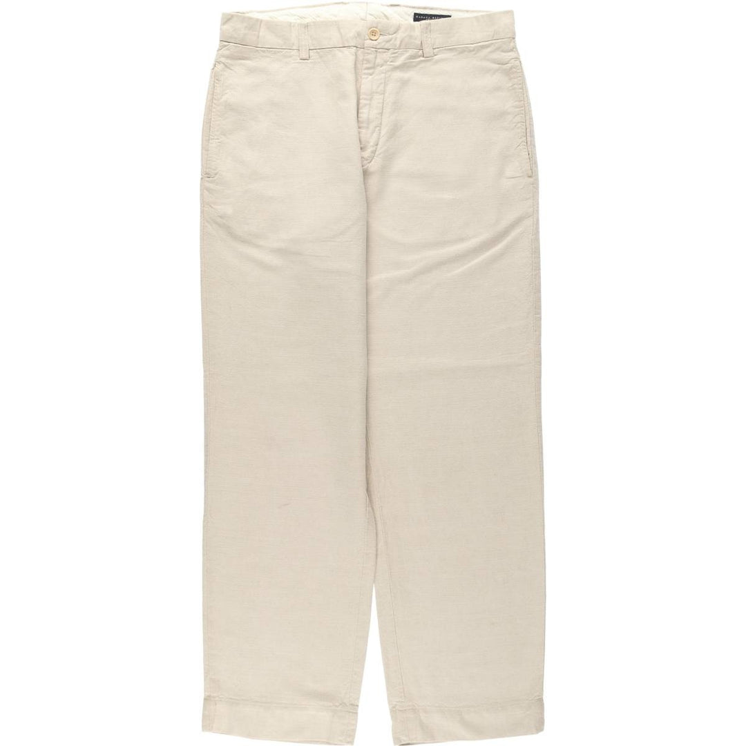 2000'S Banana Republic linen pants/slacks, men's size W36 (approx.) linen unbleached Vintage Second Hand