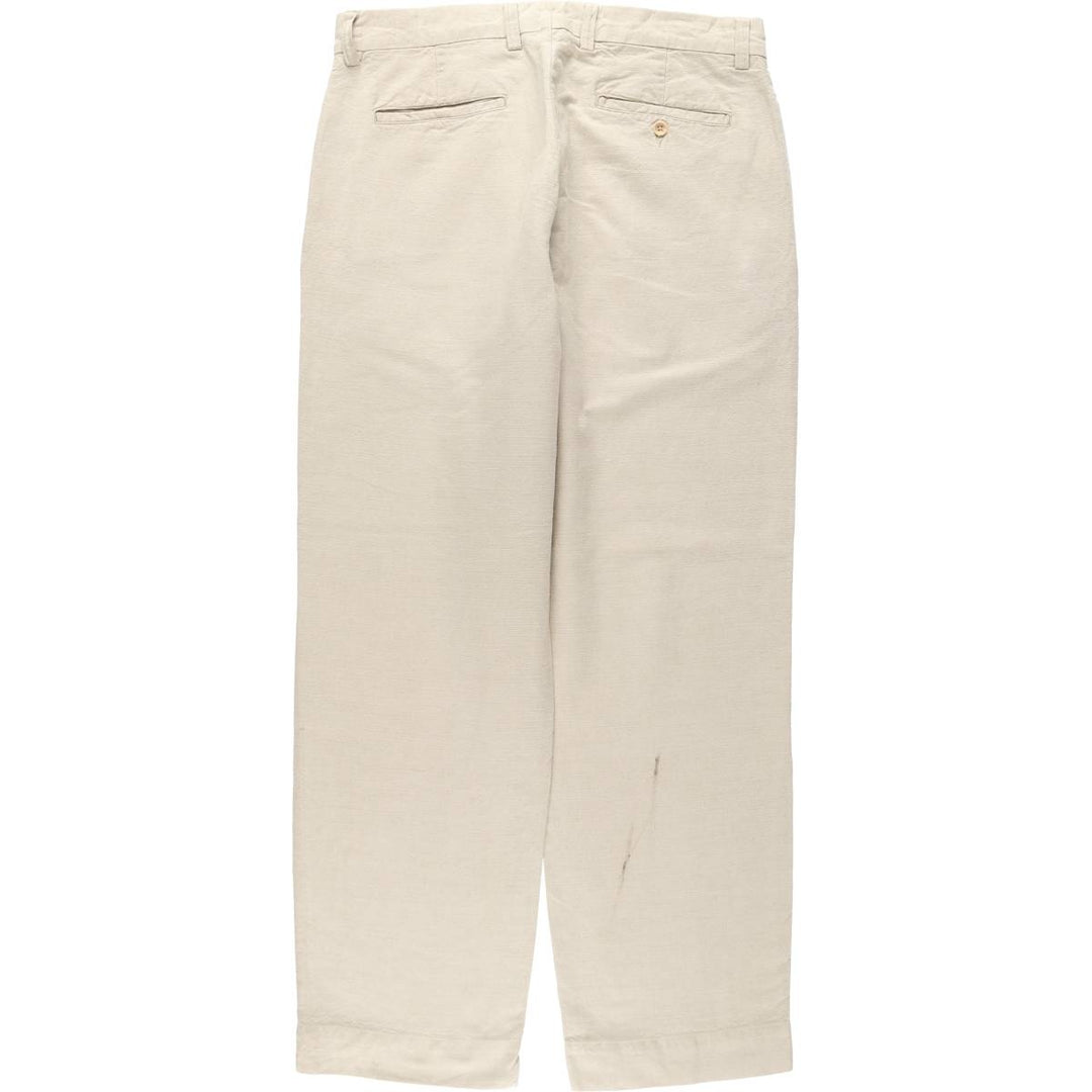 2000'S Banana Republic linen pants/slacks, men's size W36 (approx.) linen unbleached Vintage Second Hand