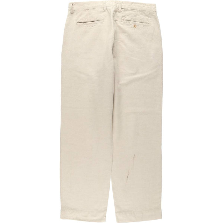 2000'S Banana Republic linen pants/slacks, men's size W36 (approx.) linen unbleached Vintage Second Hand