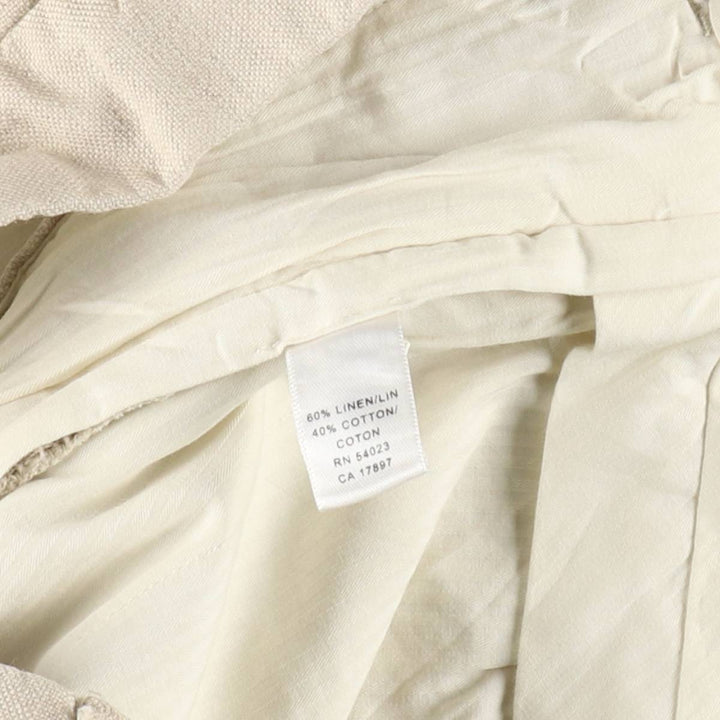 2000'S Banana Republic linen pants/slacks, men's size W36 (approx.) linen unbleached Vintage Second Hand