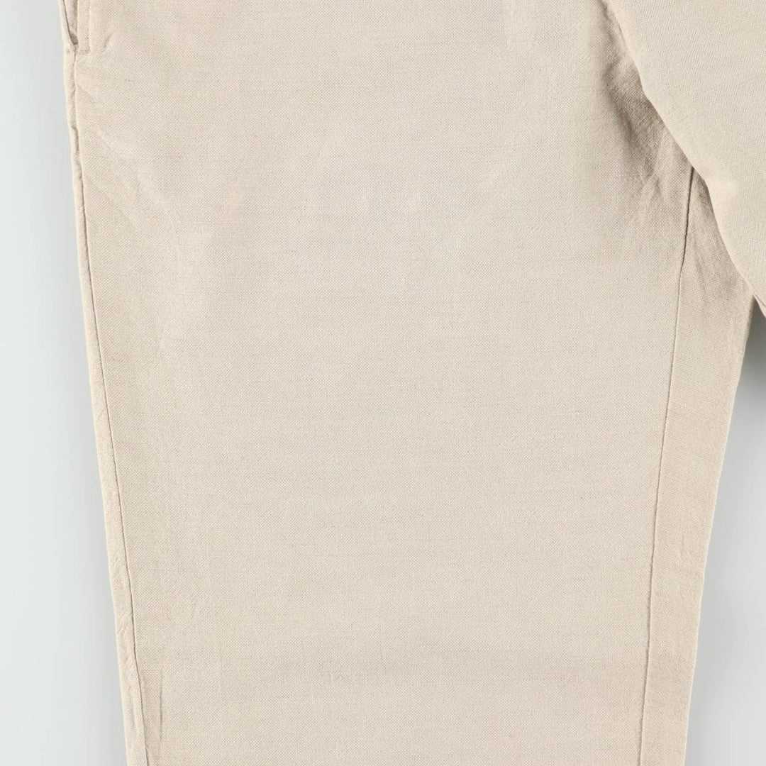 2000'S Banana Republic linen pants/slacks, men's size W36 (approx.) linen unbleached Vintage Second Hand