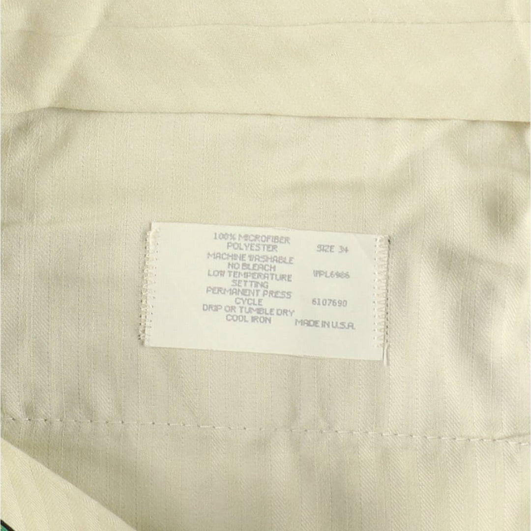 GORDON THOMAS COLLECTIBLES Three-Pleat Slacks, Made in USA, Men's Size W34 (approx.), Vintage polyester Khaki type Vintage Second Hand