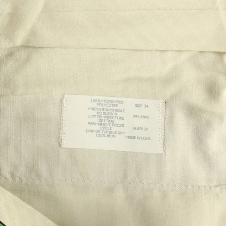 GORDON THOMAS COLLECTIBLES Three-Pleat Slacks, Made in USA, Men's Size W34 (approx.), Vintage polyester Khaki type Vintage Second Hand