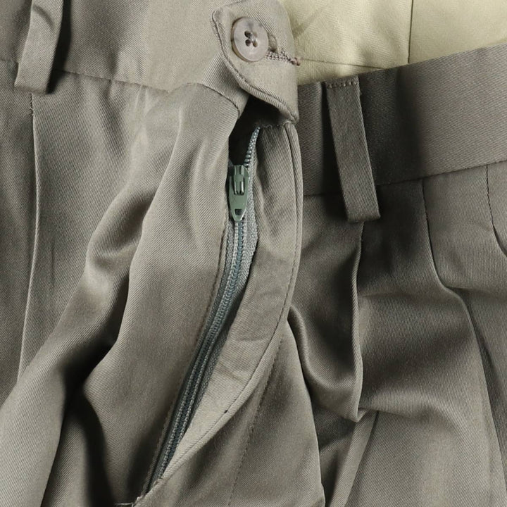 GORDON THOMAS COLLECTIBLES Three-Pleat Slacks, Made in USA, Men's Size W34 (approx.), Vintage polyester Khaki type Vintage Second Hand