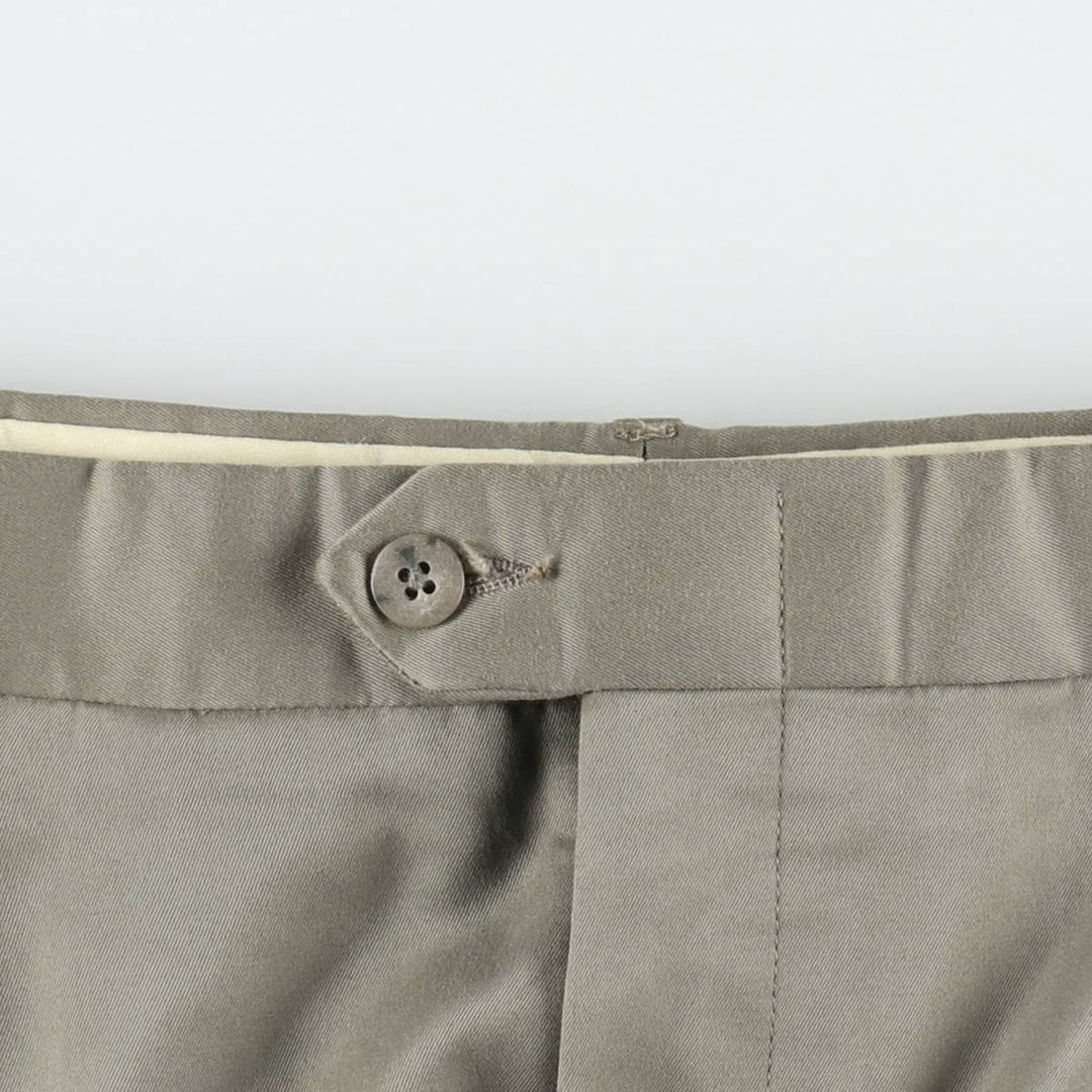 GORDON THOMAS COLLECTIBLES Three-Pleat Slacks, Made in USA, Men's Size W34 (approx.), Vintage polyester Khaki type Vintage Second Hand