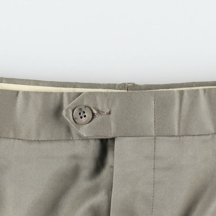 GORDON THOMAS COLLECTIBLES Three-Pleat Slacks, Made in USA, Men's Size W34 (approx.), Vintage polyester Khaki type Vintage Second Hand