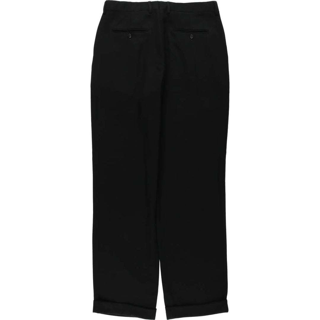 2000'S Banana Republic two-pleat wool trousers/slacks, made in Italy, men's size W34 (approx.) wool black type Vintage Second Hand