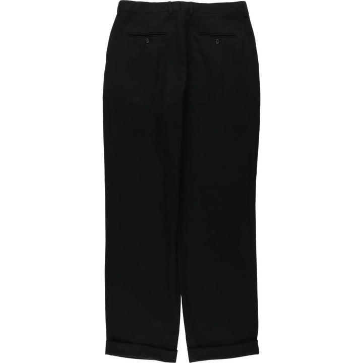 2000'S Banana Republic two-pleat wool trousers/slacks, made in Italy, men's size W34 (approx.) wool black type Vintage Second Hand