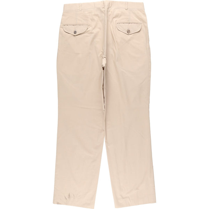 Vintage 80s-90'S LL Bean two-pleat cotton slacks, made in the USA, men's size W33 (approx.). cotton Beige type Vintage Second Hand