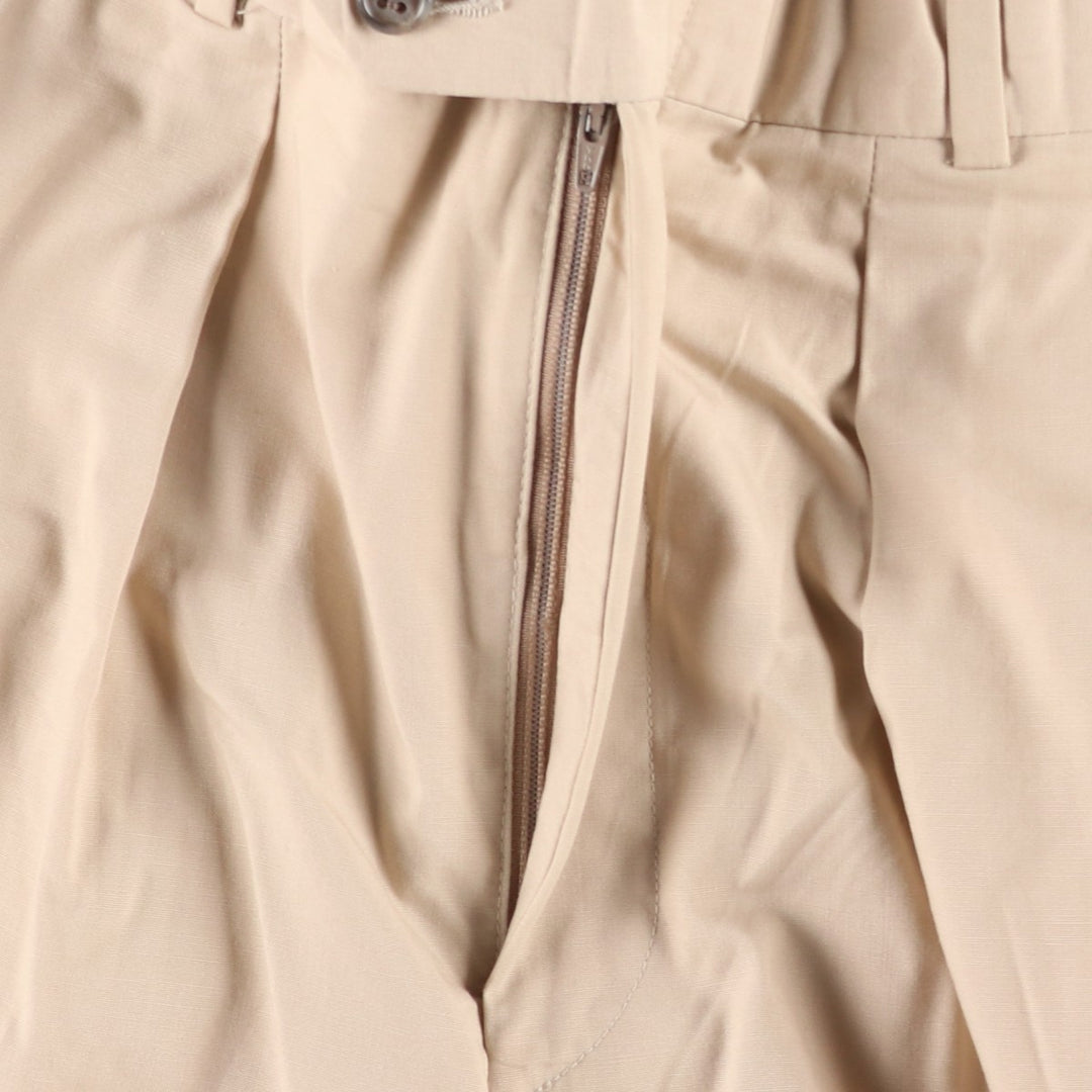 Vintage 80s-90'S LL Bean two-pleat cotton slacks, made in the USA, men's size W33 (approx.). cotton Beige type Vintage Second Hand