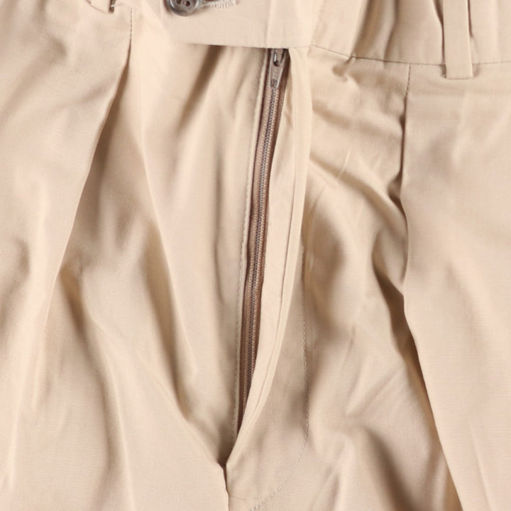 Vintage 80s-90'S LL Bean two-pleat cotton slacks, made in the USA, men's size W33 (approx.). cotton Beige type Vintage Second Hand