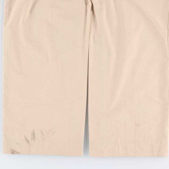 Vintage 80s-90'S LL Bean two-pleat cotton slacks, made in the USA, men's size W33 (approx.). cotton Beige type Vintage Second Hand