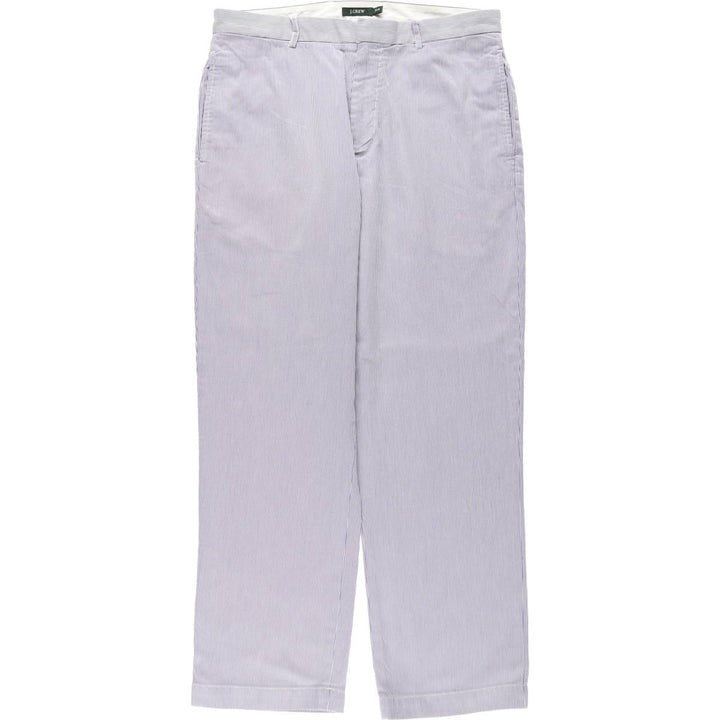 J.Crew Stripe Pattern Cotton Slacks Pants, Men's Size W34 (approx.) cotton white type Vintage Second Hand