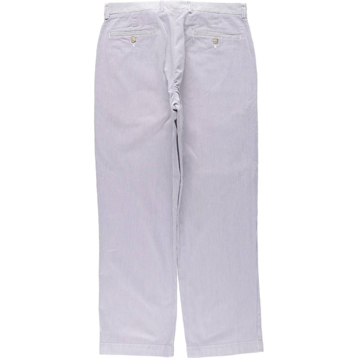 J.Crew Stripe Pattern Cotton Slacks Pants, Men's Size W34 (approx.) cotton white type Vintage Second Hand