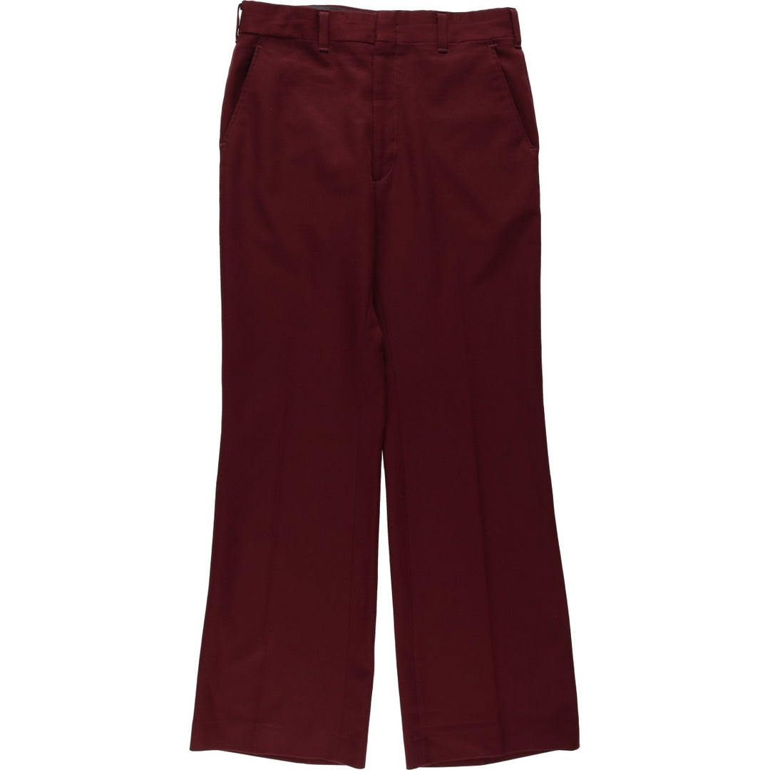 70'S Hagger slacks, flared pants, made in USA, men's size W31 equivalent, vintage. unclear wine-red Vintage Second Hand