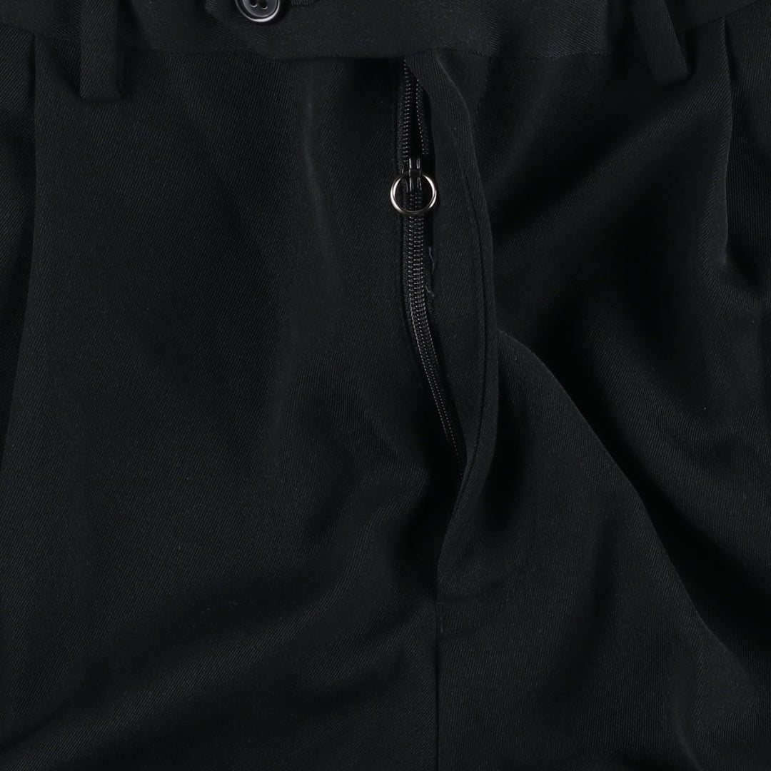 Ralph Lauren LAUREN Two-pleat slacks for men, size W33 (approx.) polyester black type Vintage Second Hand