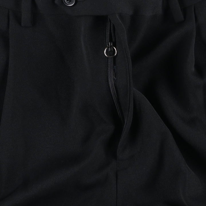 Ralph Lauren LAUREN Two-pleat slacks for men, size W33 (approx.) polyester black type Vintage Second Hand