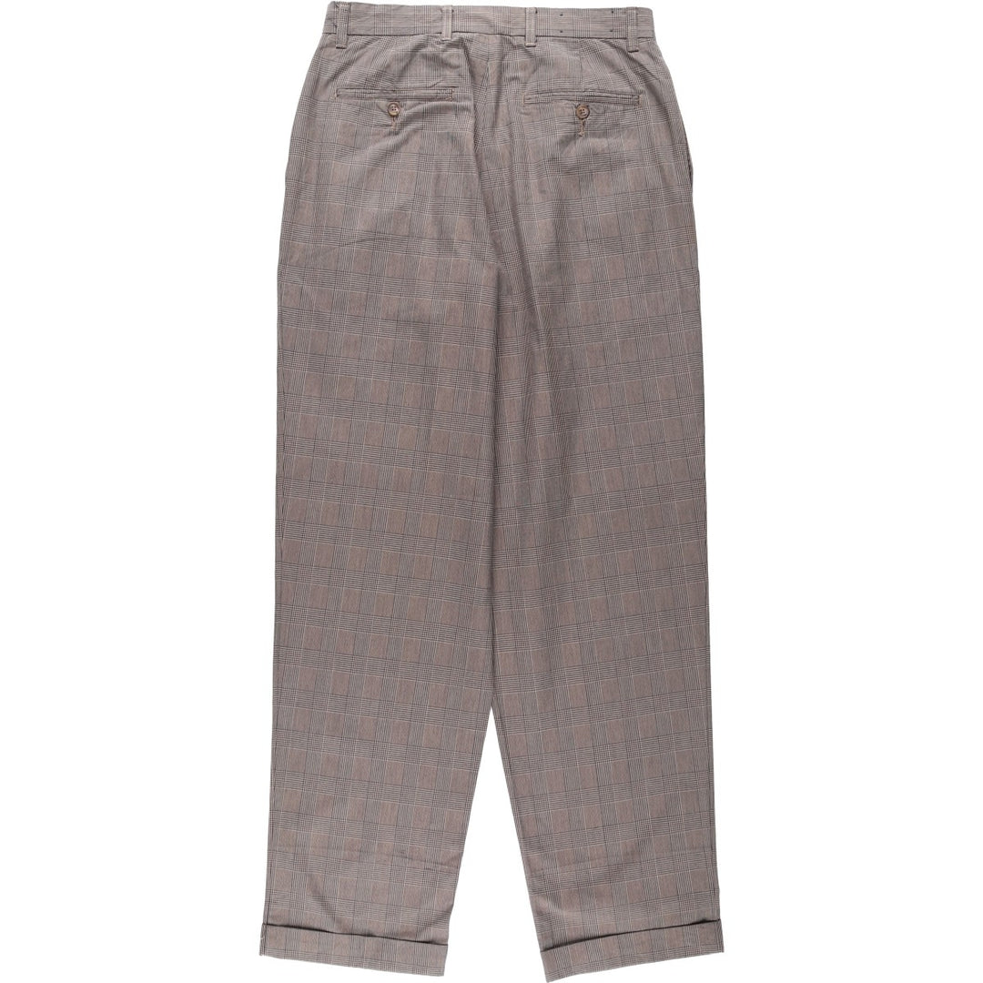 1990'S Tommy Hilfiger Gun Club Check Two-Pleat Cotton Slacks Pants, Men's Size W31 (approx.), Vintage cotton black type Vintage Second Hand