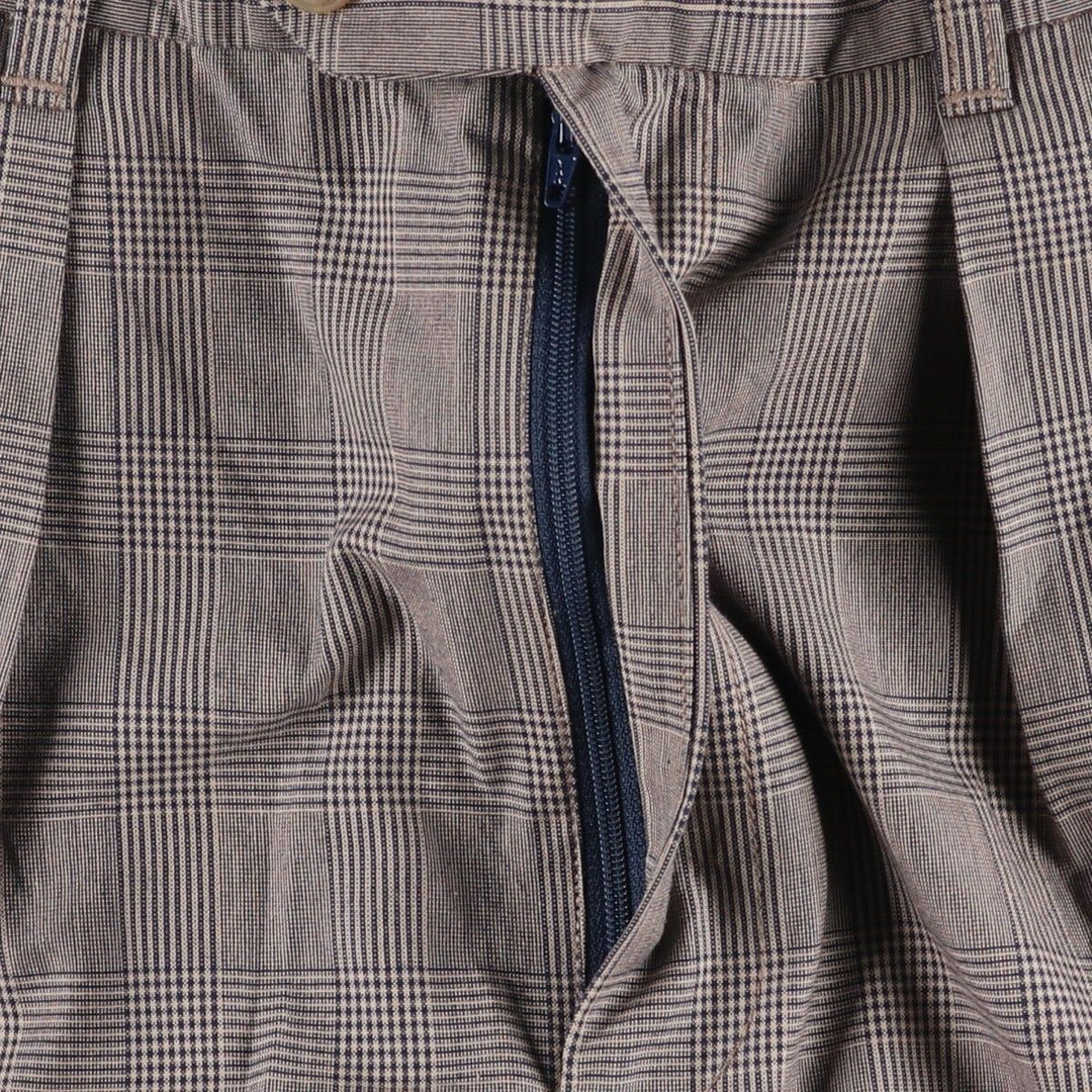 1990'S Tommy Hilfiger Gun Club Check Two-Pleat Cotton Slacks Pants, Men's Size W31 (approx.), Vintage cotton black type Vintage Second Hand