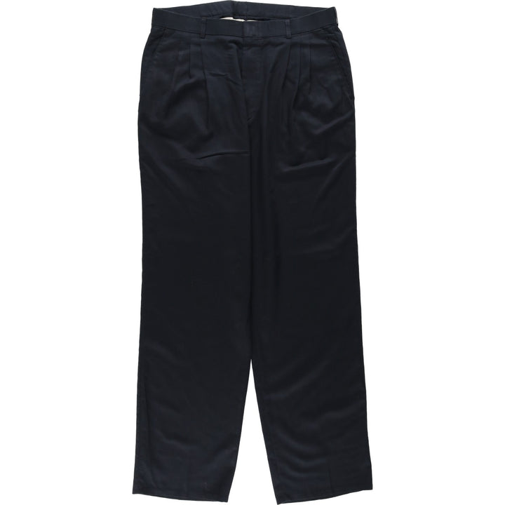 Haggar HAGGER Three-Tuck Slacks, Men's Size 34 polyester black type Vintage Second Hand