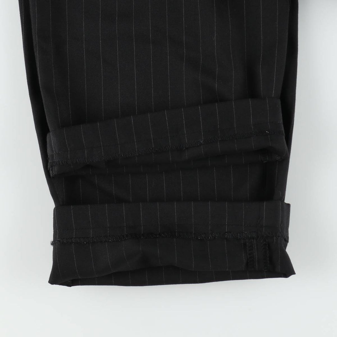 Ralph Lauren Total Comfort Stripe Pattern Two-Pleat Slacks Pants, Made in Canada, Men's Size W34 (approx.) unclear black type Vintage Second Hand