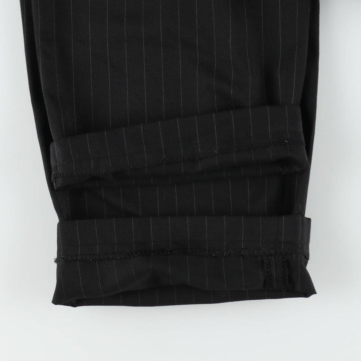 Ralph Lauren Total Comfort Stripe Pattern Two-Pleat Slacks Pants, Made in Canada, Men's Size W34 (approx.) unclear black type Vintage Second Hand