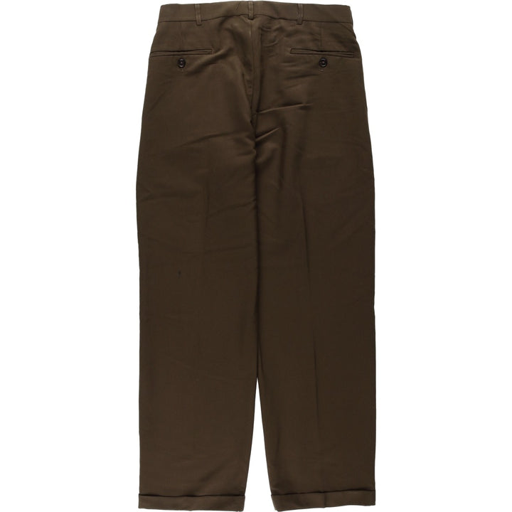 HAGGER Two-pleat slacks pants for men, equivalent to size W32. polyester brown type Vintage Second Hand