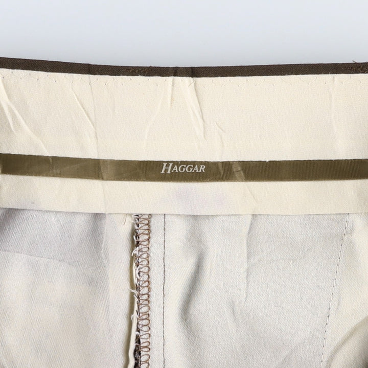 HAGGER Two-pleat slacks pants for men, equivalent to size W32. polyester brown type Vintage Second Hand