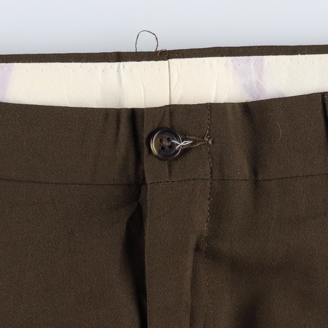 HAGGER Two-pleat slacks pants for men, equivalent to size W32. polyester brown type Vintage Second Hand