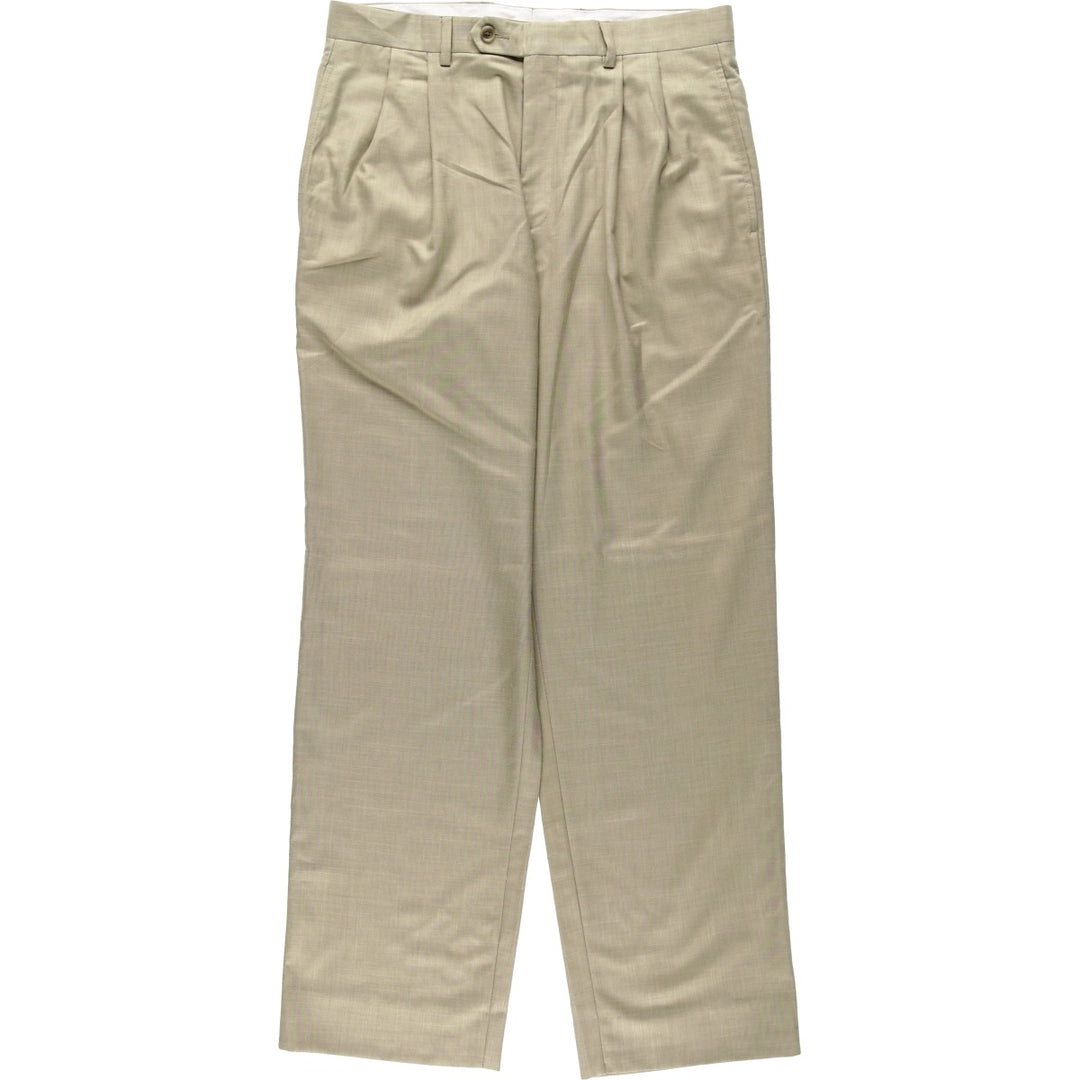 Ralph Lauren LAUREN Lauren Two-pleat slacks pants for men, equivalent to W32 polyester Beige type Vintage Second Hand