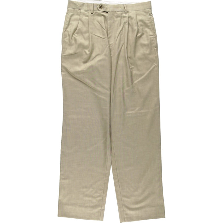 Ralph Lauren LAUREN Lauren Two-pleat slacks pants for men, equivalent to W32 polyester Beige type Vintage Second Hand