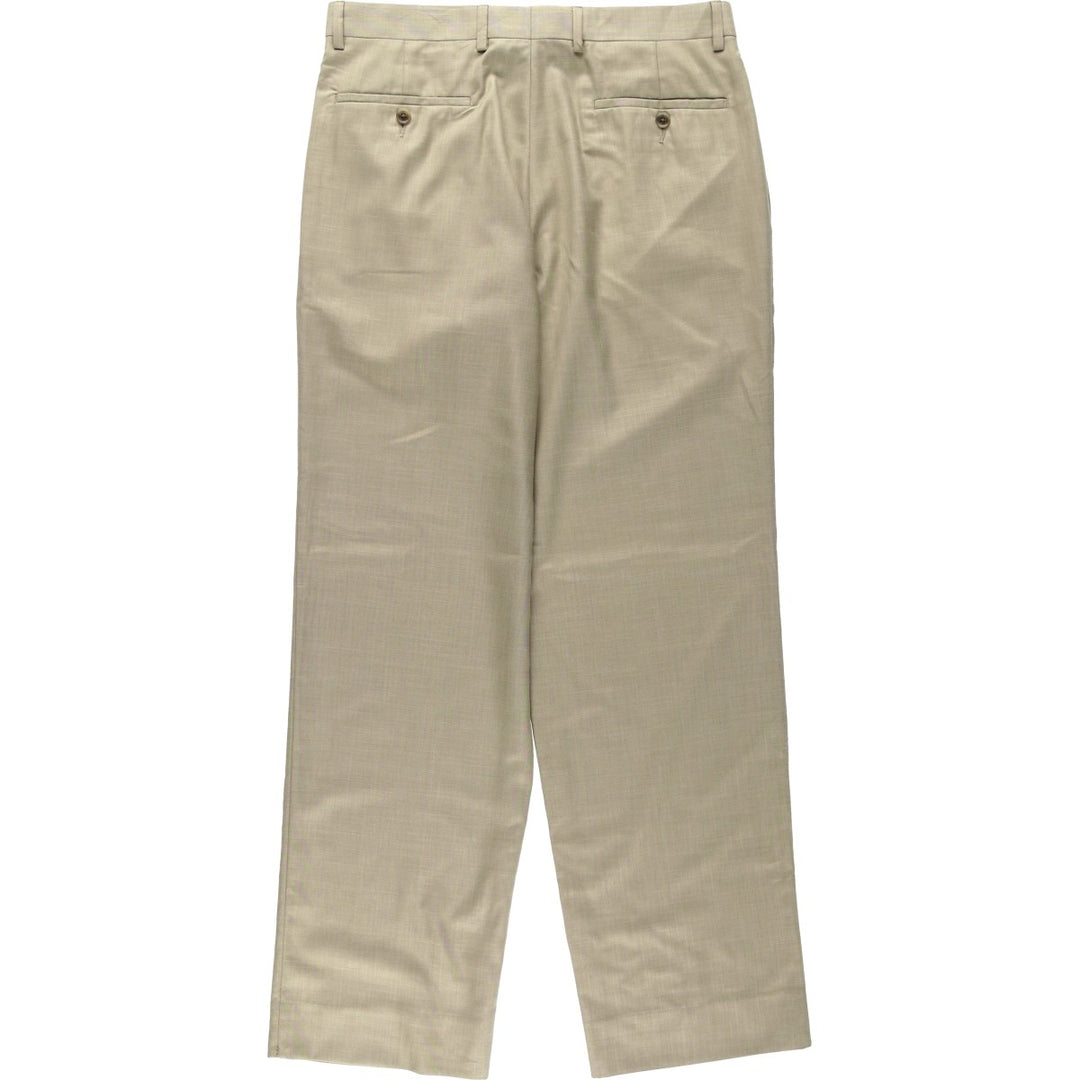 Ralph Lauren LAUREN Lauren Two-pleat slacks pants for men, equivalent to W32 polyester Beige type Vintage Second Hand