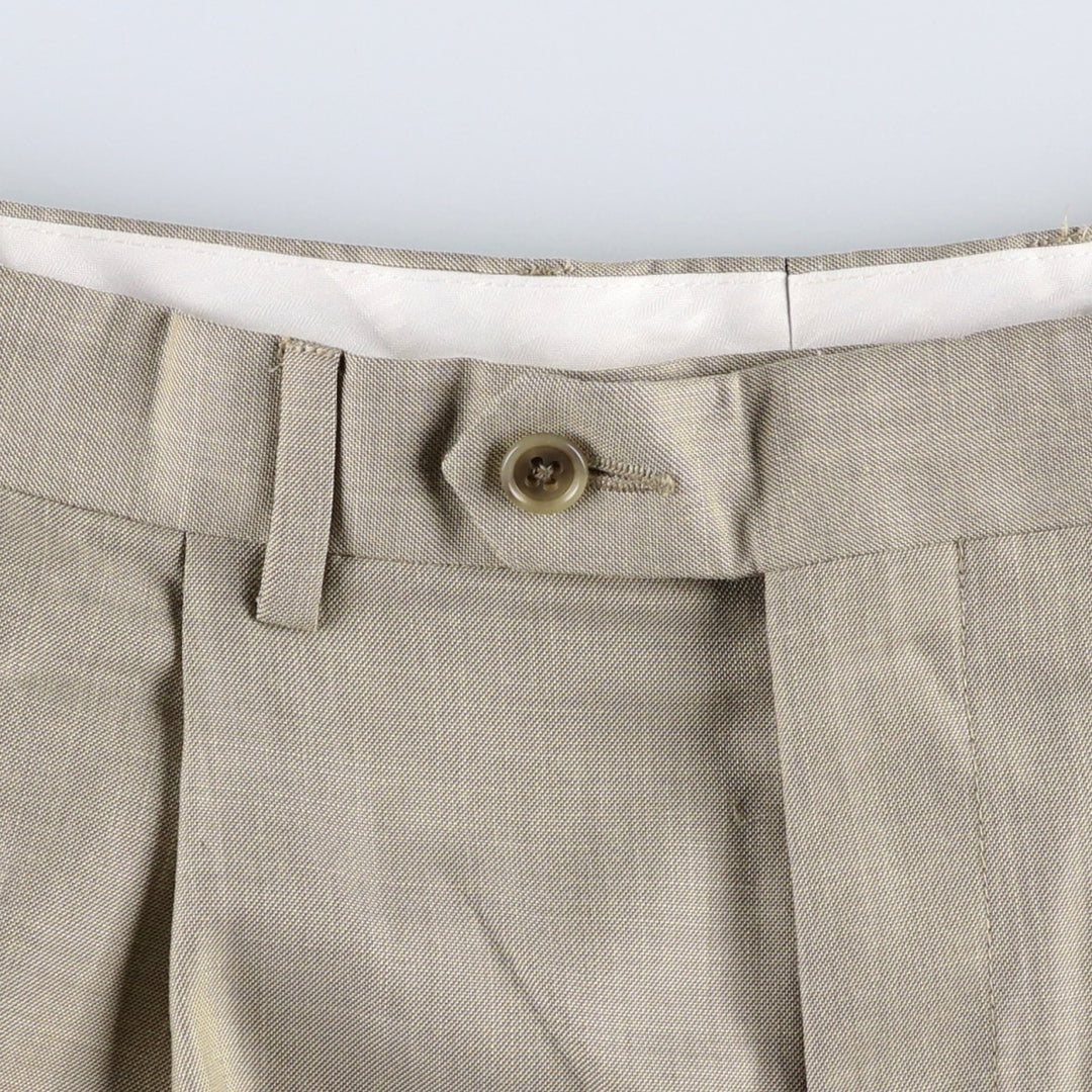 Ralph Lauren LAUREN Lauren Two-pleat slacks pants for men, equivalent to W32 polyester Beige type Vintage Second Hand