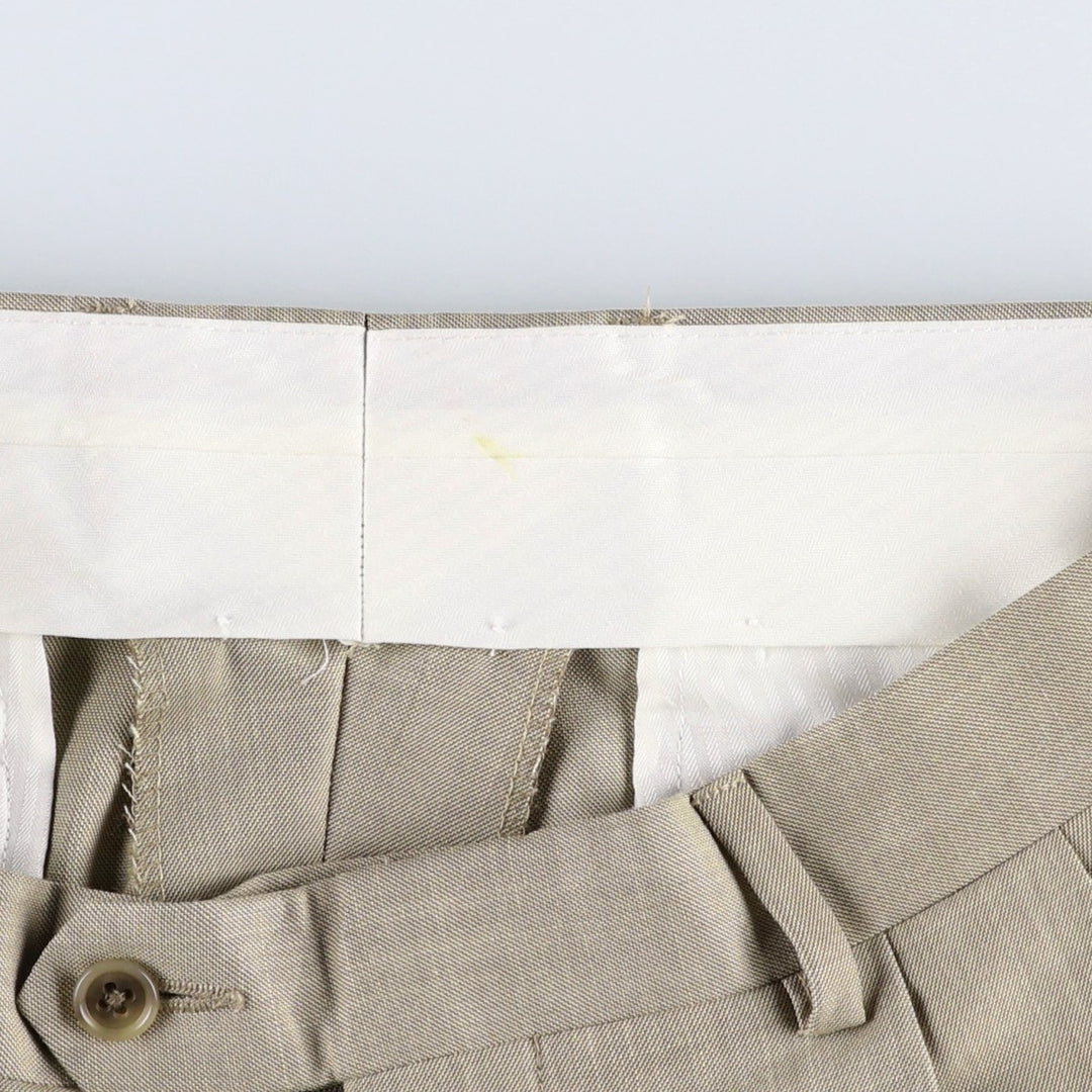 Ralph Lauren LAUREN Lauren Two-pleat slacks pants for men, equivalent to W32 polyester Beige type Vintage Second Hand