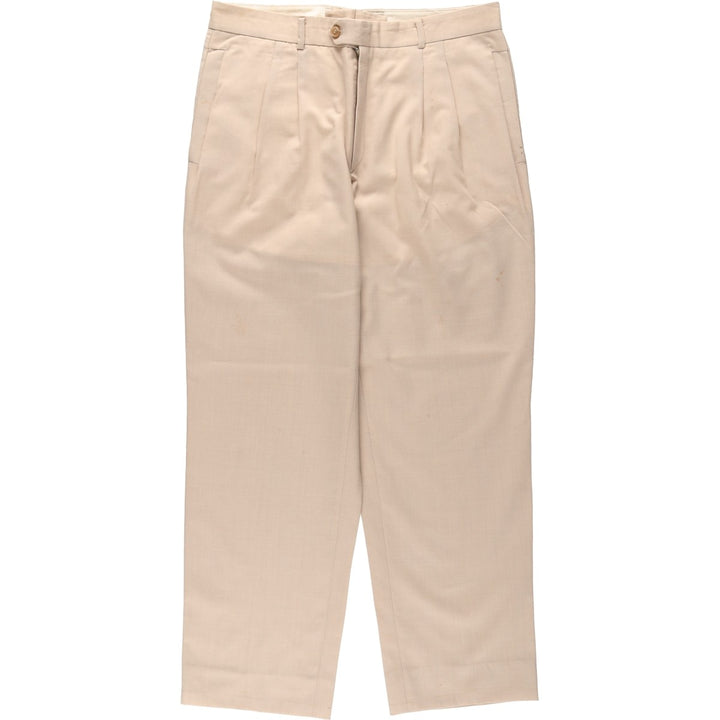 Two-pleat slacks for men (approximately W32) unclear Beige type Vintage Second Hand