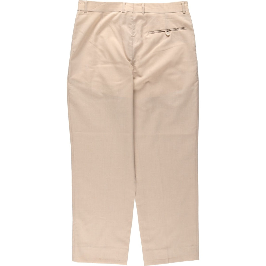Two-pleat slacks for men (approximately W32) unclear Beige type Vintage Second Hand
