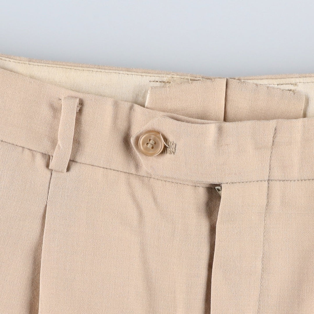 Two-pleat slacks for men (approximately W32) unclear Beige type Vintage Second Hand