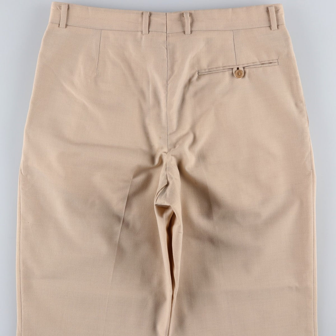 Two-pleat slacks for men (approximately W32) unclear Beige type Vintage Second Hand