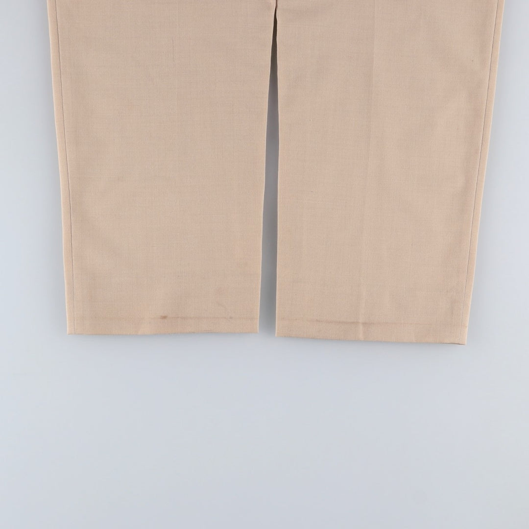 Two-pleat slacks for men (approximately W32) unclear Beige type Vintage Second Hand