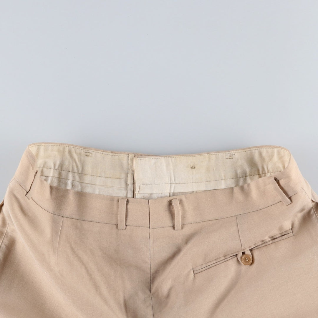Two-pleat slacks for men (approximately W32) unclear Beige type Vintage Second Hand