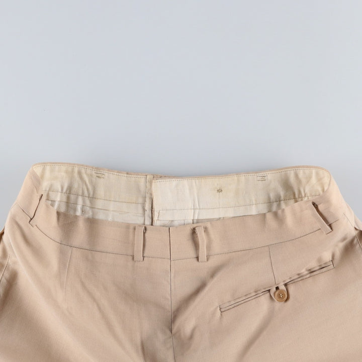 Two-pleat slacks for men (approximately W32) unclear Beige type Vintage Second Hand